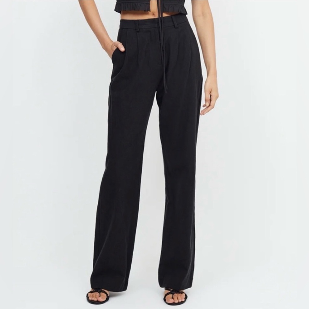 Bec & Bridge Pleated Black Harriet Trousers Size Us 6 Guc